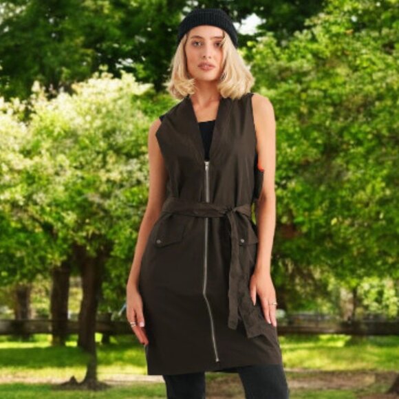 Baggy Oversize 90s Grunge Punk Belted Vest Grunge Punk Streetwear in Olive Green - Picture 1 of 10